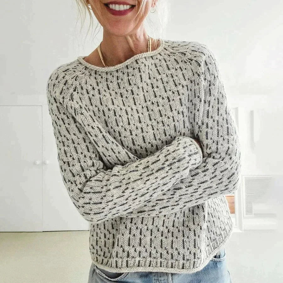 Dames Sweater Grijs Polyester Ronde Hals Comfortabel 0