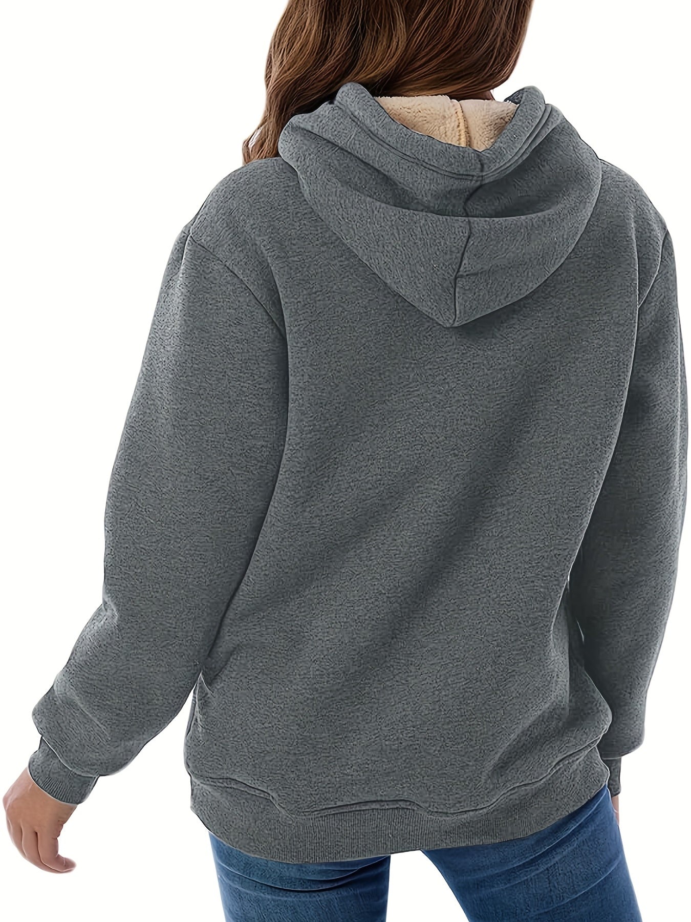 Dames Sweatshirt Fleece Katoen met Kapuze 8