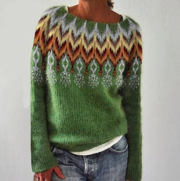 Dames Sweatshirt Katoen U-Boot-Ausschnitt Met Kleurrijke Details 2