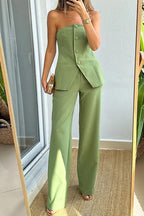 Dames Tailored Trouser Suit Katoenmix 0