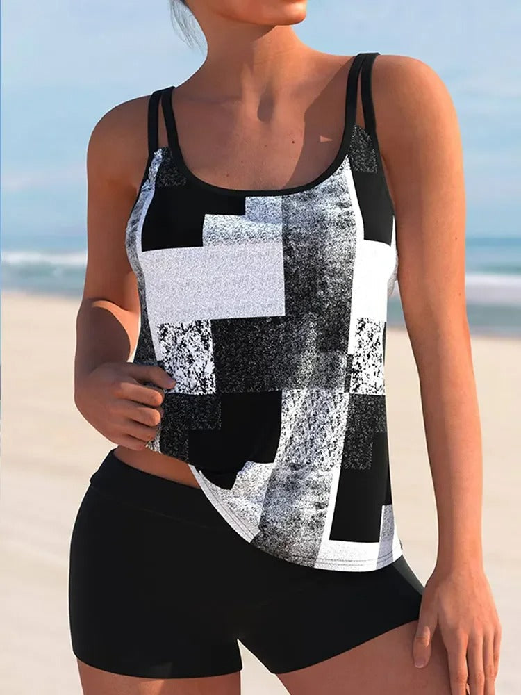 Dames Tankini Set Geometrische Print Polyester 0