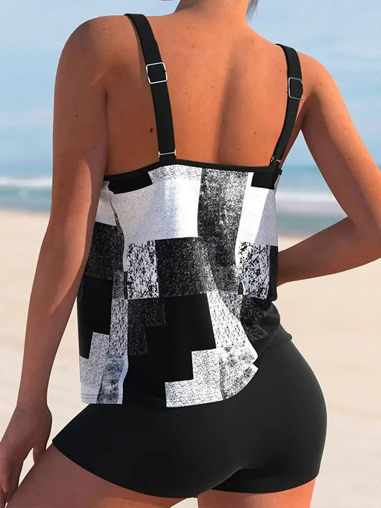 Dames Tankini Set Geometrische Print Polyester 1