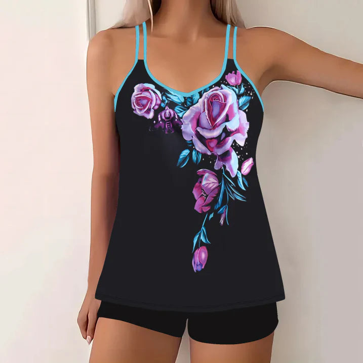 Dames Tankini Set Nylon Ademend V-Hals 2