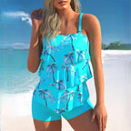 Dames Tankini Set Polyester Gelaagde Ruffles 0