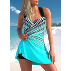 Dames Tankini Set met Ondersteunende Bandjes en Vloeiende Rok 1