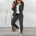 Dames Tweedelige Set Katoen Blazer en Joggingbroek 4