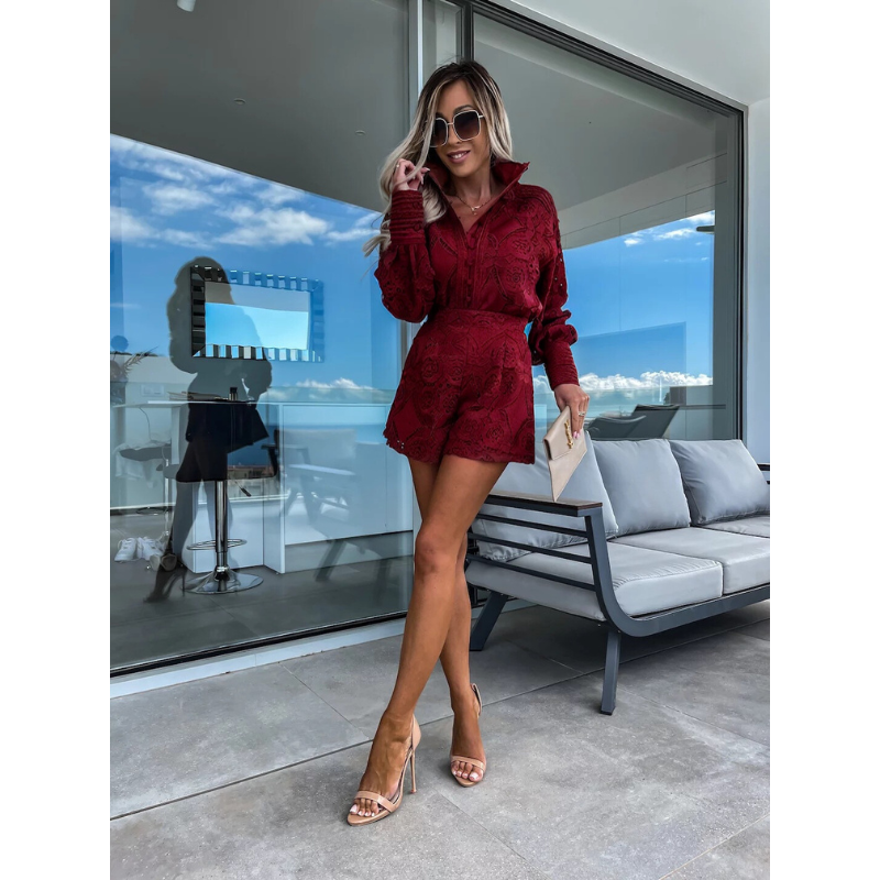 Dames Two Piece Set Kant voor Feestelijke Gelegenheden 6