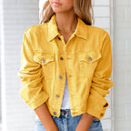 Dames Zomerjas Denim Knoopsluiting 1