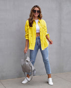 Dames Zomerjas Oversized Denim Middellange Pasvorm 8