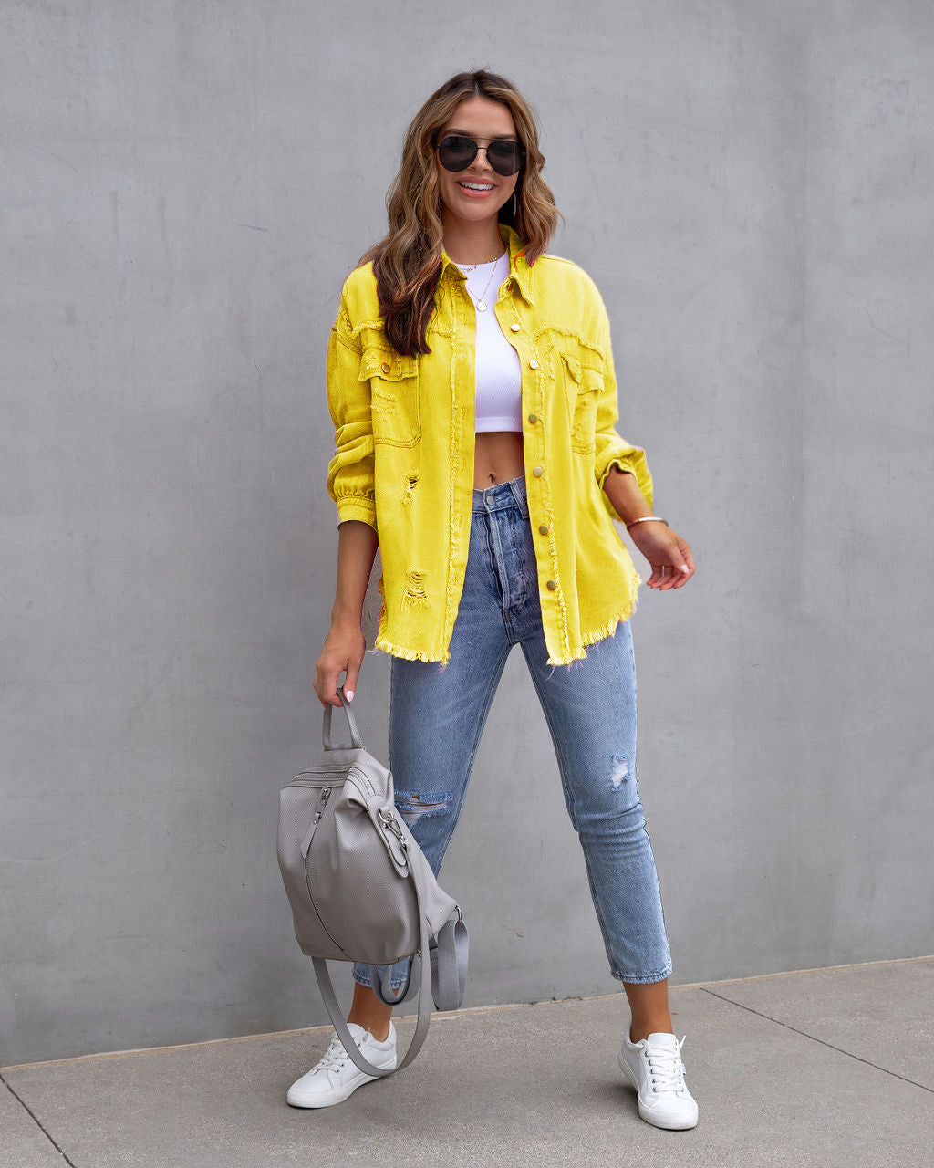 Dames Zomerjas Oversized Denim Middellange Pasvorm 8