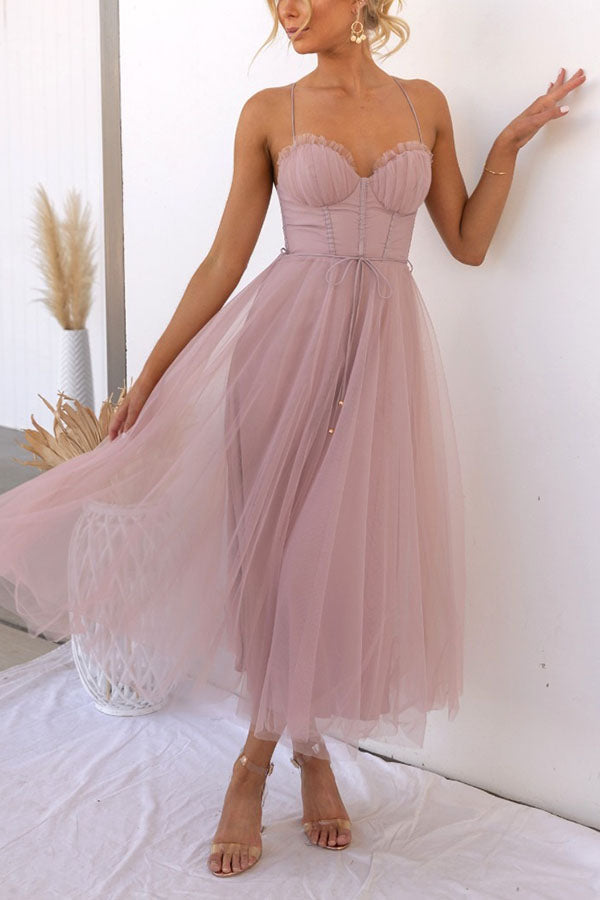 Dames maxi-jurk - Elegant zwierig design - V-hals - Mouwloos - Lichtgewicht stof 0