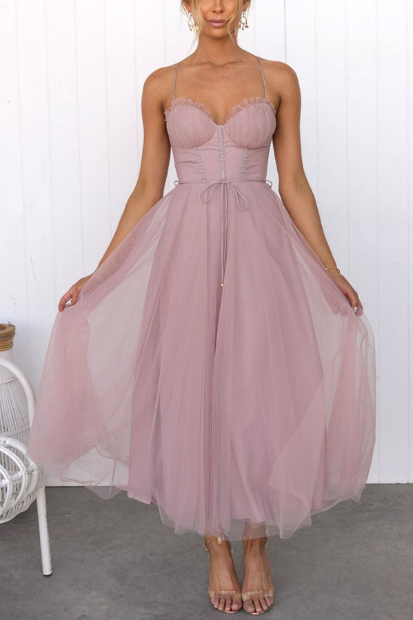 Dames maxi-jurk - Elegant zwierig design - V-hals - Mouwloos - Lichtgewicht stof 2