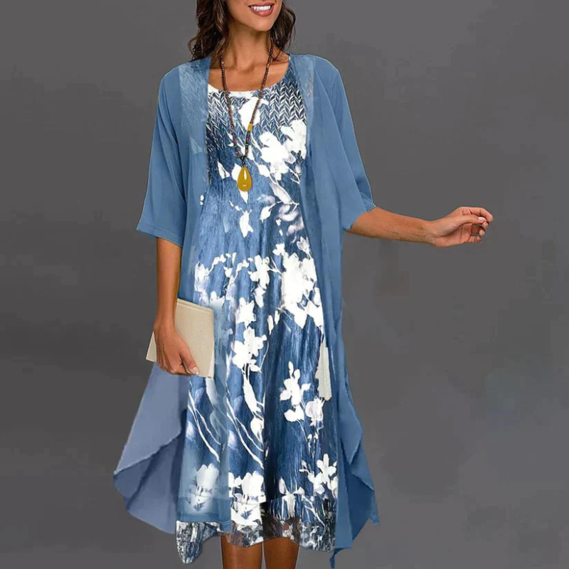 Damesjurk met bloemenprint en blazer | Mini 0