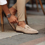 Heren Suède Loafers Paardenbit Amandelneus Semi Formeel