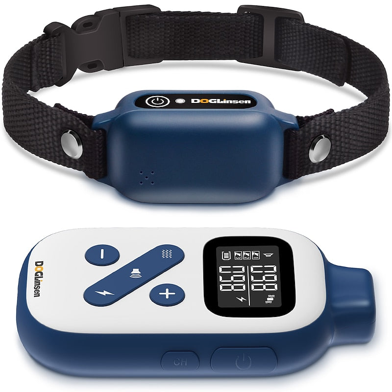 DogLinsen Multifunctionele Honden Training en Anti-Blaff Halsband met Lange Bereik Afstandsbediening voor Effectieve Gedragscorrectie