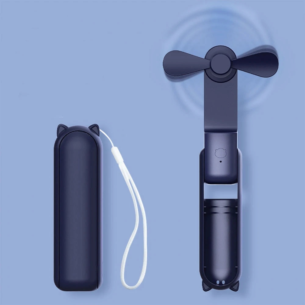 Draagbare Mini Handventilator met 2000mAh Powerbank en Vouwfunctie 8