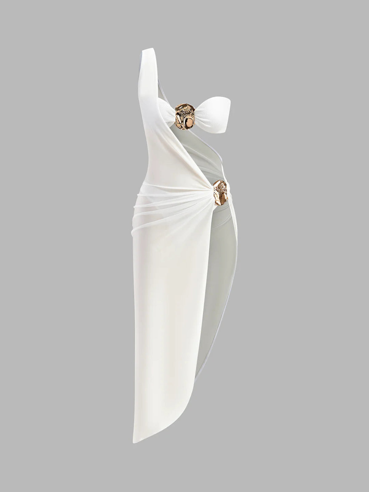 Driedelige bikini met gouden details en cover-up set 4