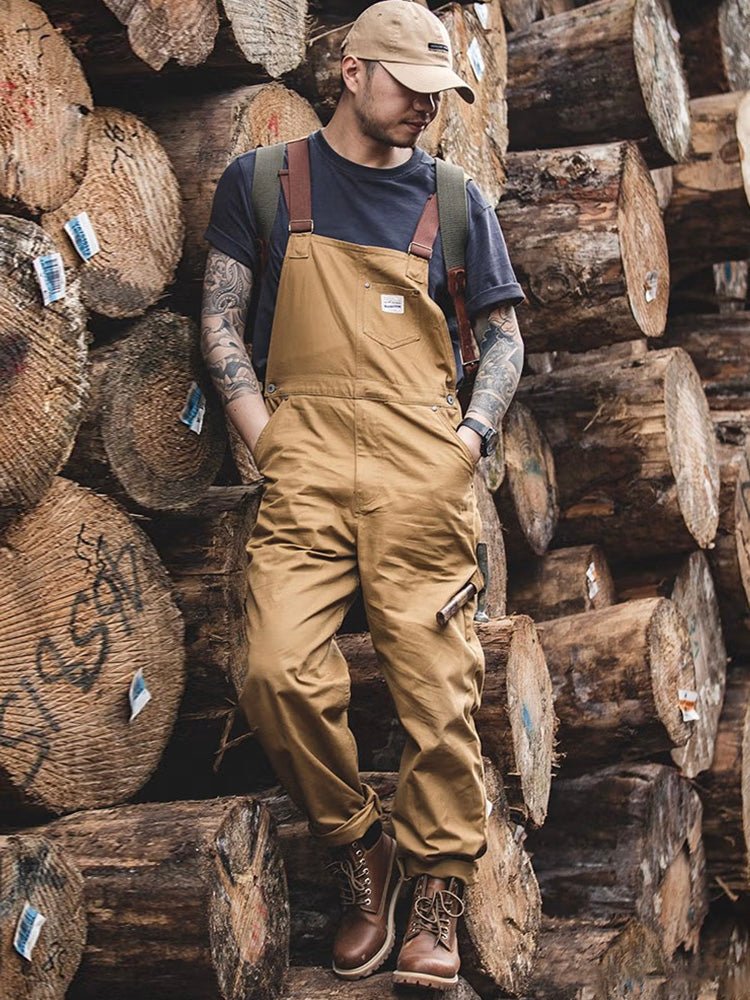 Heren Duck Bib Bruine Canvas Overalls