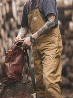Heren Duck Bib Bruine Canvas Overalls