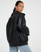 Oversized Losse Leren Jasje Dames Zomerse Lichtgewicht
