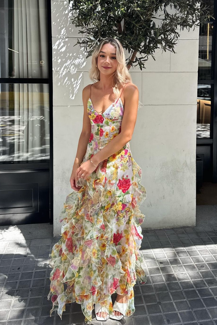 Genevieve Ruffle Maxi Jurk
