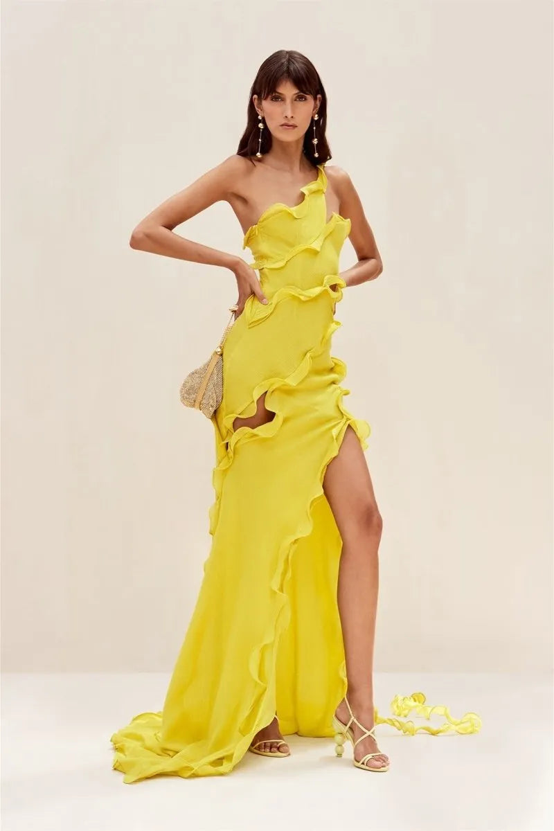 Izzy Ruffle Maxi Jurk