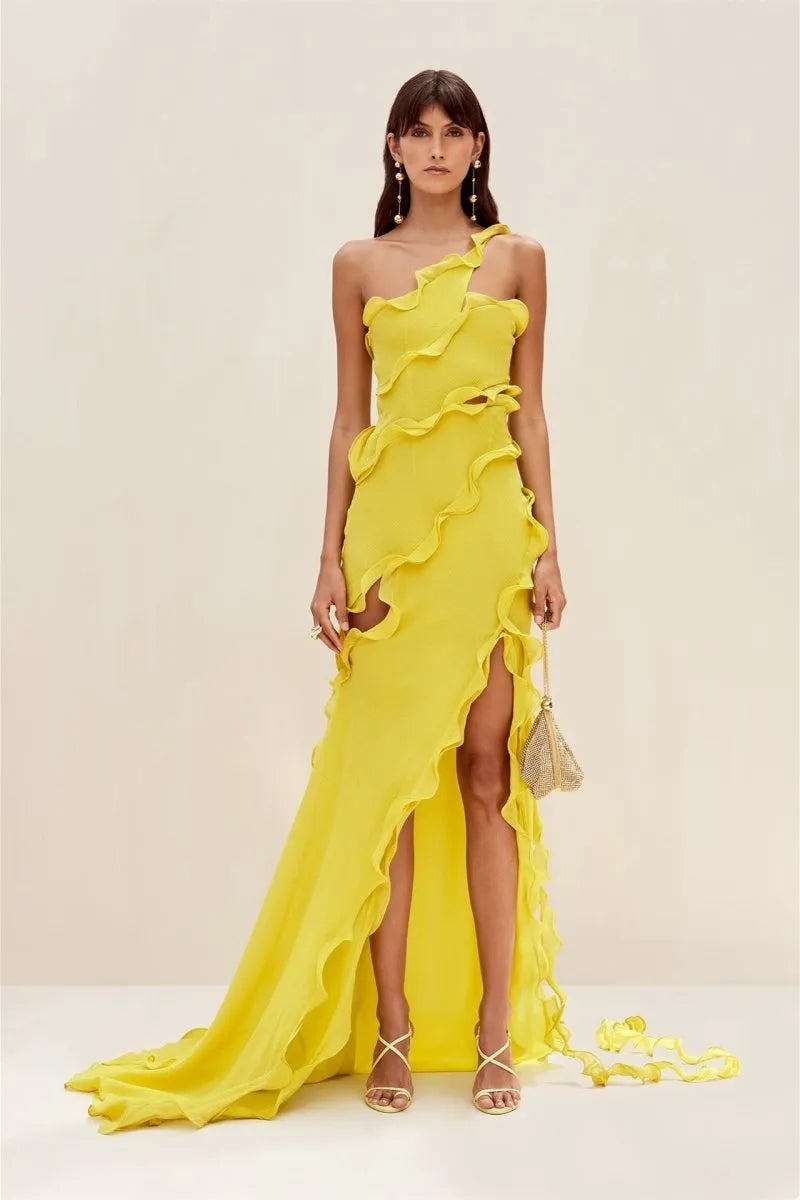 Izzy Ruffle Maxi Jurk