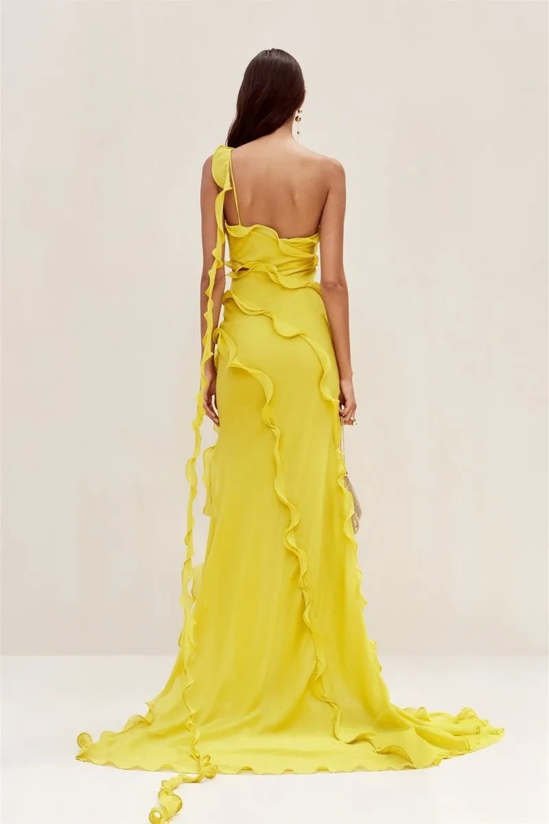 Izzy Ruffle Maxi Jurk