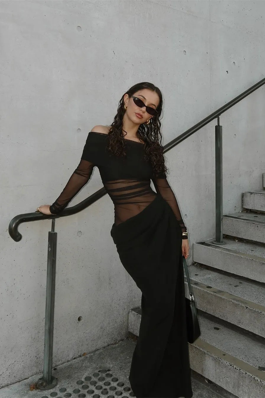 Verity Mesh Maxi Jurk