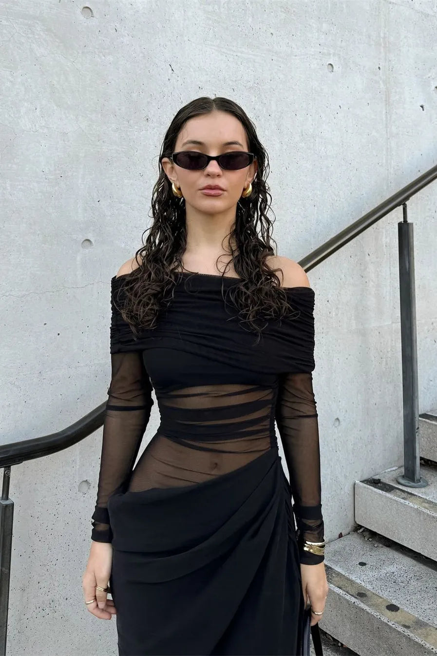 Verity Mesh Maxi Jurk