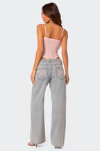 Strikje Jeans Met Unieke Details Voor Casual Chic Stijl
