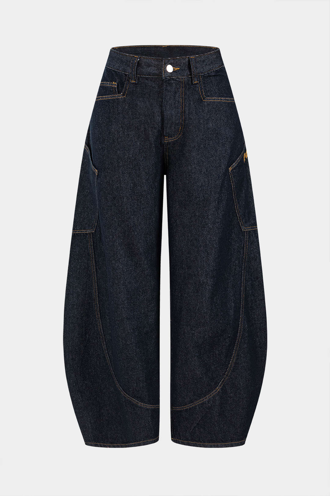 Effen vintage gewassen wijde pijpen jeans 3