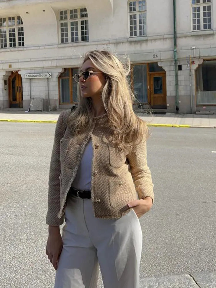 Tweed Jasje voor Dames met Tijdloze Stijl en Moderne Vrouwelijkheid