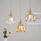 Hanglamp Glazen Bloem Metalen Sfeer E27 40W Zwart Stijlvol