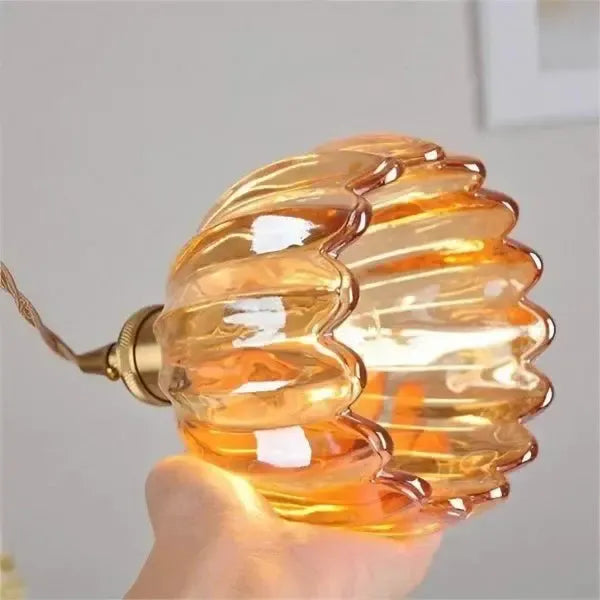 Hanglamp Glazen Bloem Metalen Sfeer E27 40W Zwart Stijlvol