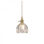Hanglamp Glazen Bloem Metalen Sfeer E27 40W Zwart Stijlvol