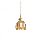 Hanglamp Glazen Bloem Metalen Sfeer E27 40W Zwart Stijlvol