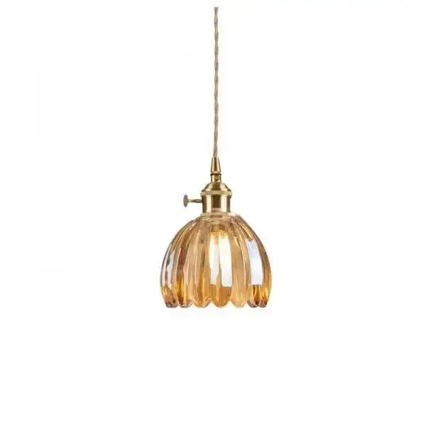 Hanglamp Glazen Bloem Metalen Sfeer E27 40W Zwart Stijlvol