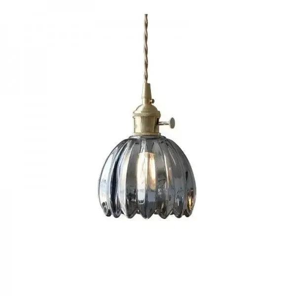 Hanglamp Glazen Bloem Metalen Sfeer E27 40W Zwart Stijlvol