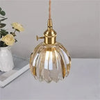Hanglamp Glazen Bloem Metalen Sfeer E27 40W Zwart Stijlvol