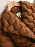 Elegante dames donsjas met riem 2