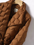 Elegante dames donsjas met riem 3