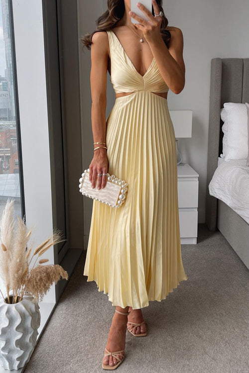 Elegante geplooide avondjurk voor dames | Midi 0