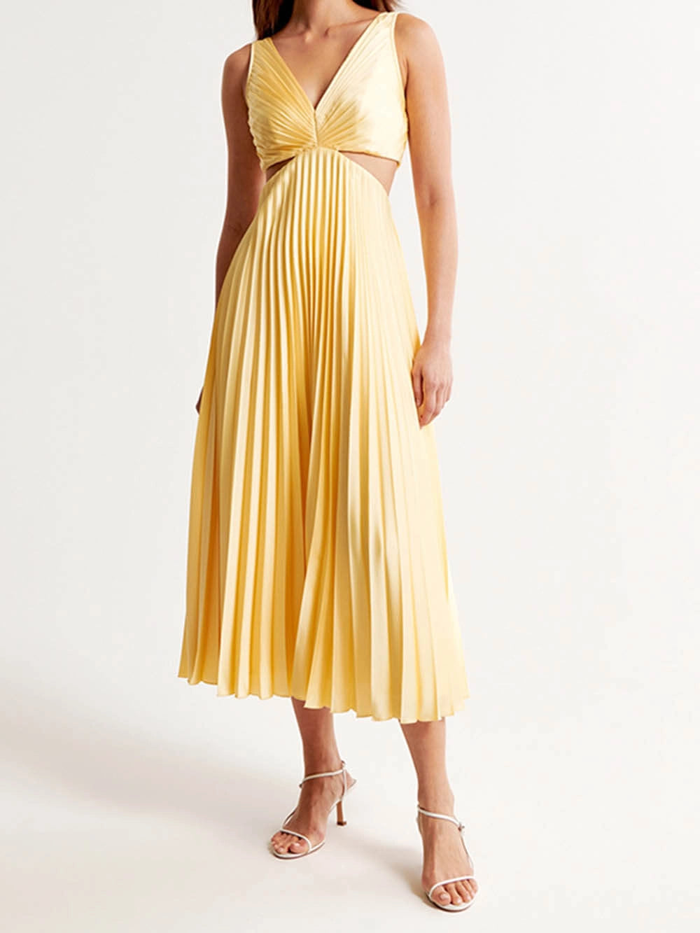Elegante geplooide avondjurk voor dames | Midi 1
