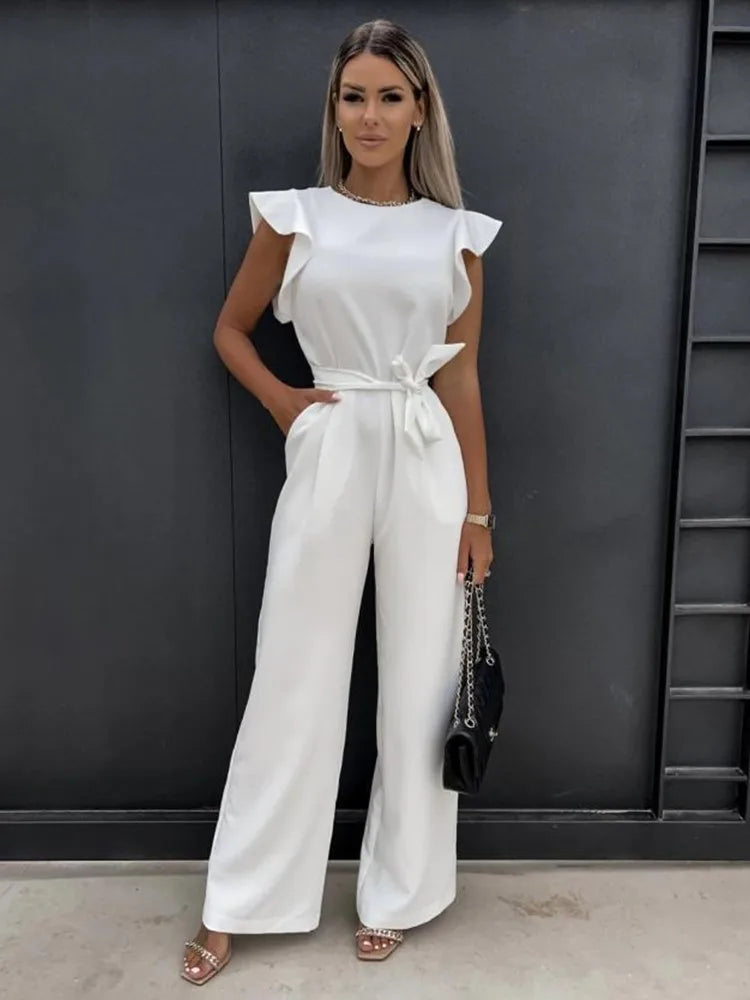 Elegante jumpsuit met riem voor dames 2