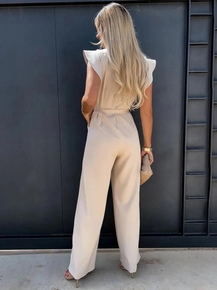 Elegante jumpsuit met riem voor dames 5