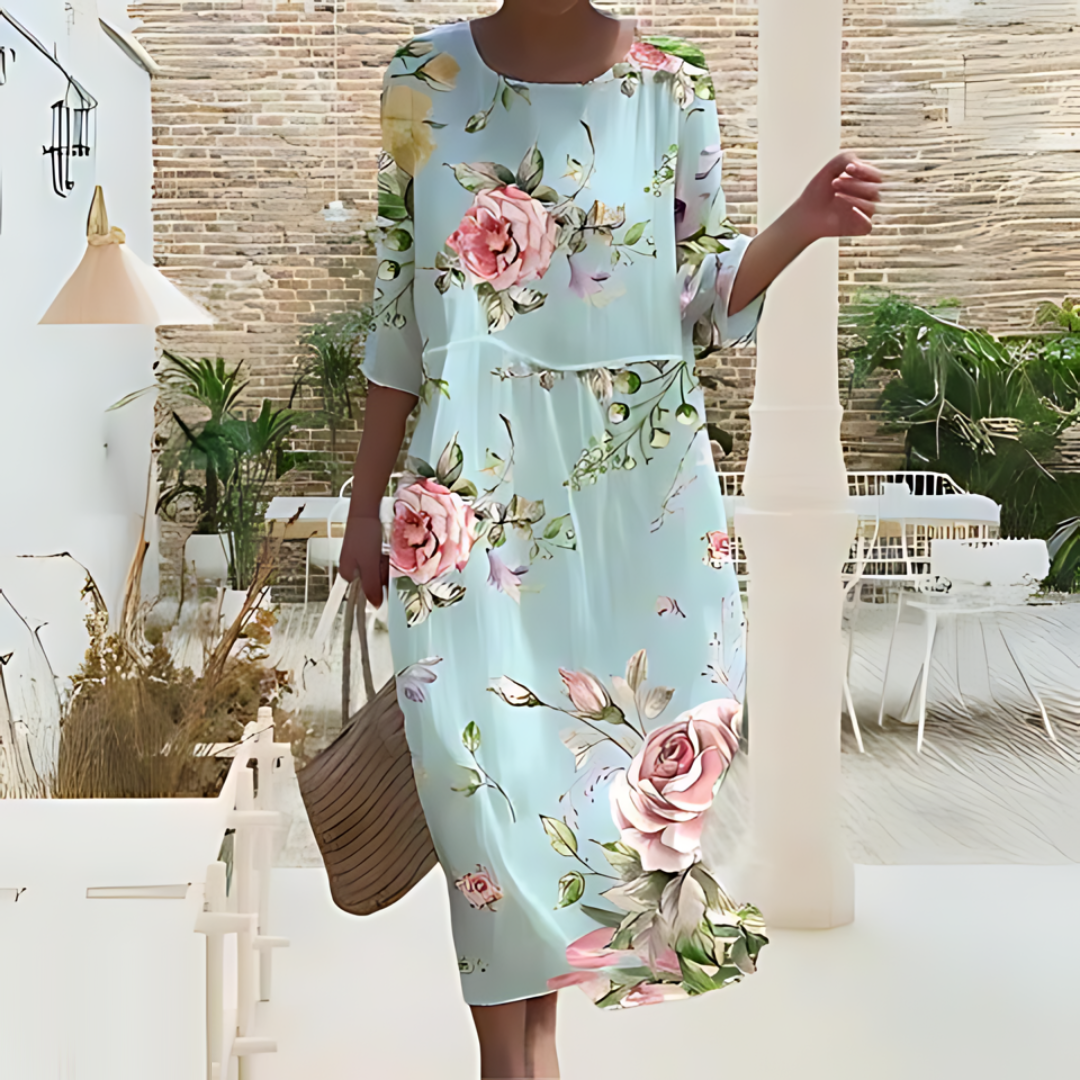 Elegante midi-jurk voor dames – vloeiend, lichtgewicht, all-season stijl voor moeiteloze chic 1