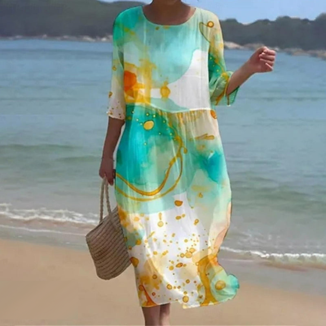 Elegante midi-jurk voor dames – vloeiend, lichtgewicht, all-season stijl voor moeiteloze chic 2