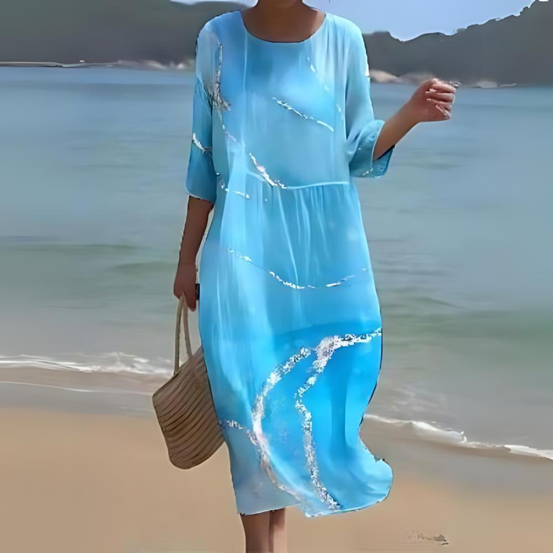 Elegante midi-jurk voor dames – vloeiend, lichtgewicht, all-season stijl voor moeiteloze chic 3