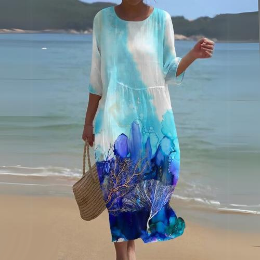 Elegante midi-jurk voor dames – vloeiend, lichtgewicht, all-season stijl voor moeiteloze chic 4